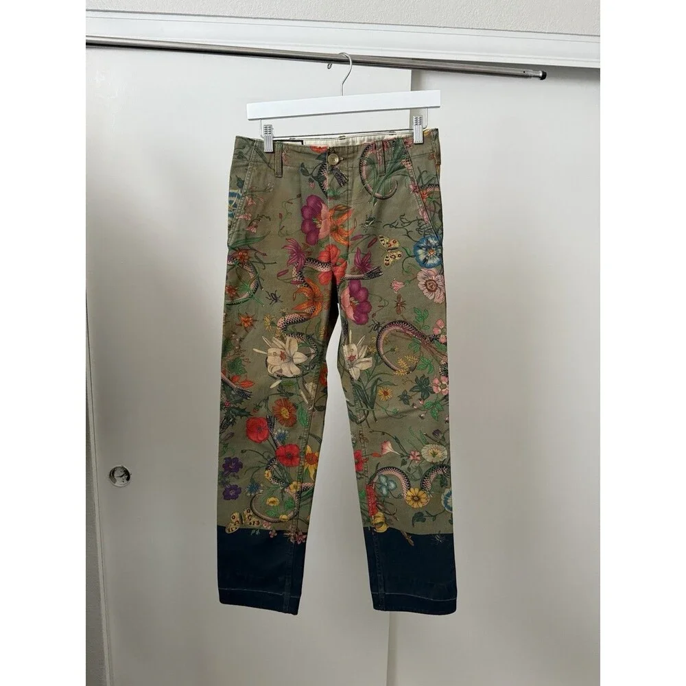 Gucci - Flora Snake Print Chino Pants